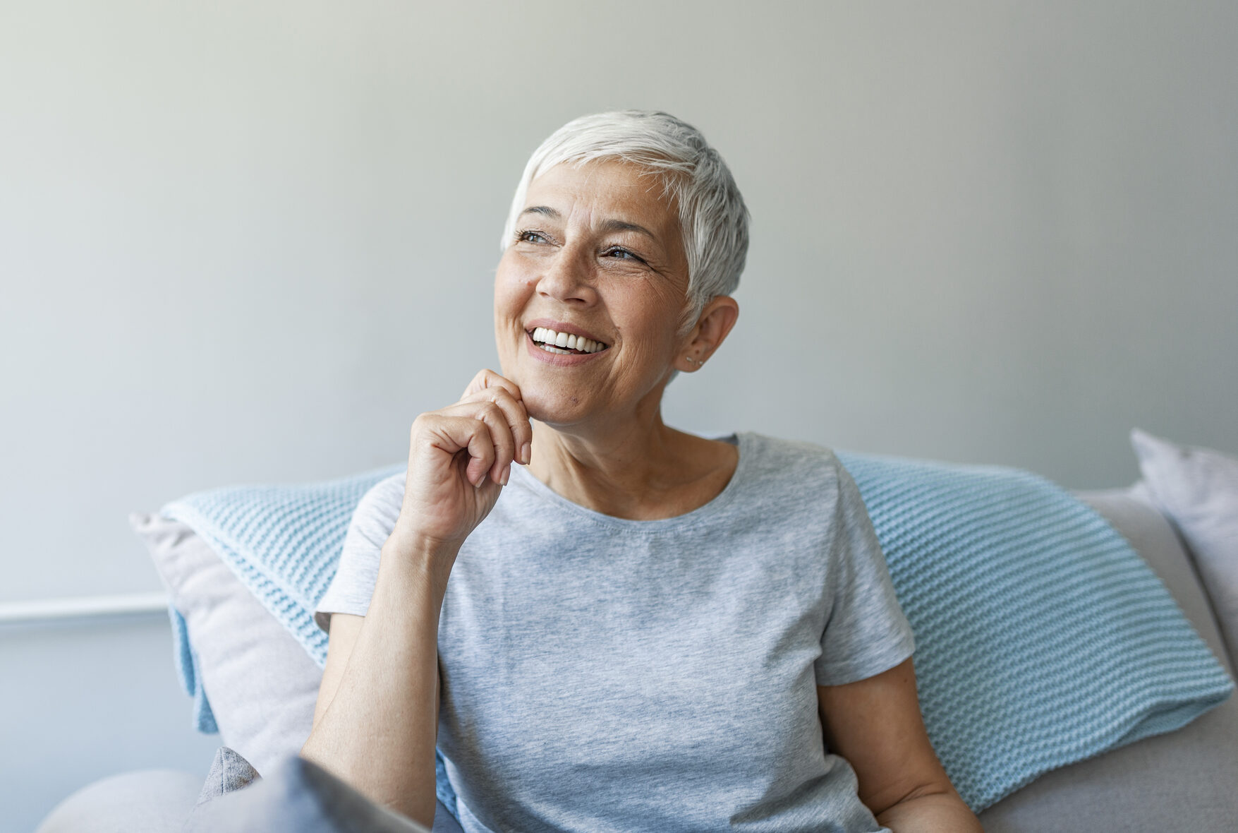 Happy mature women considering a proactive MRI